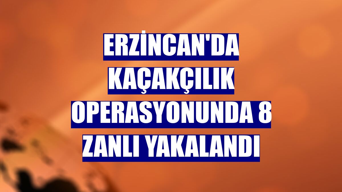 Erzincan'da kaçakçılık operasyonunda 8 zanlı yakalandı