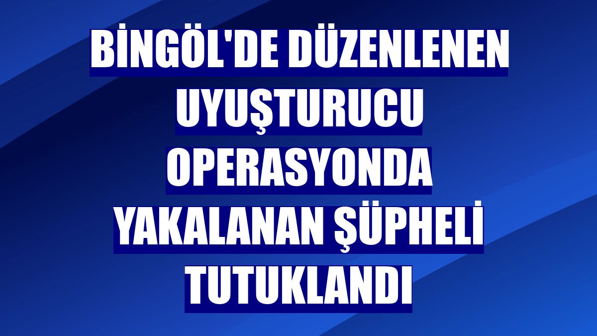 Bingöl'de düzenlenen uyuşturucu operasyonda yakalanan şüpheli tutuklandı