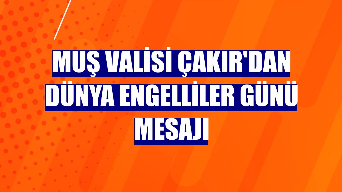 Muş Valisi Çakır'dan Dünya Engelliler Günü mesajı