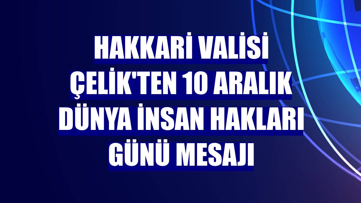 Hakkari Valisi Çelik'ten 10 Aralık Dünya İnsan Hakları Günü mesajı