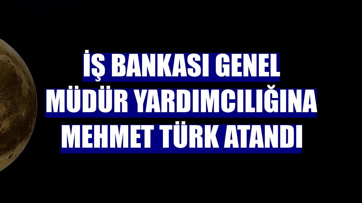 İş Bankası Genel Müdür Yardımcılığına Mehmet Türk atandı