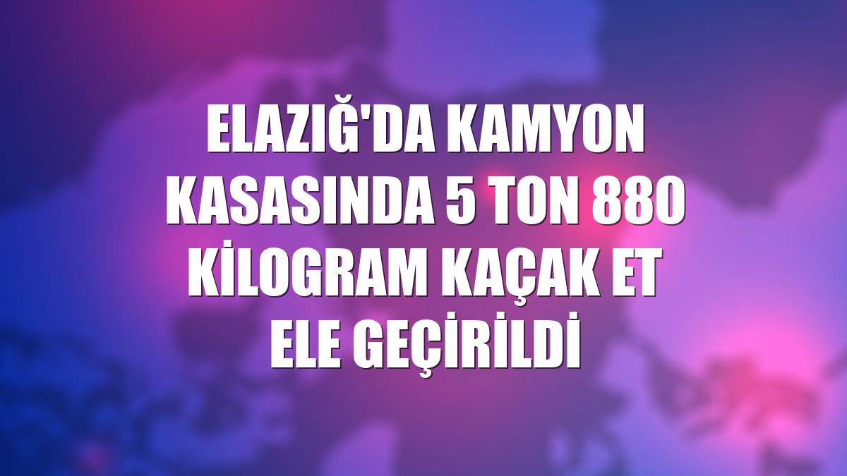 Elazığ'da kamyon kasasında 5 ton 880 kilogram kaçak et ele geçirildi