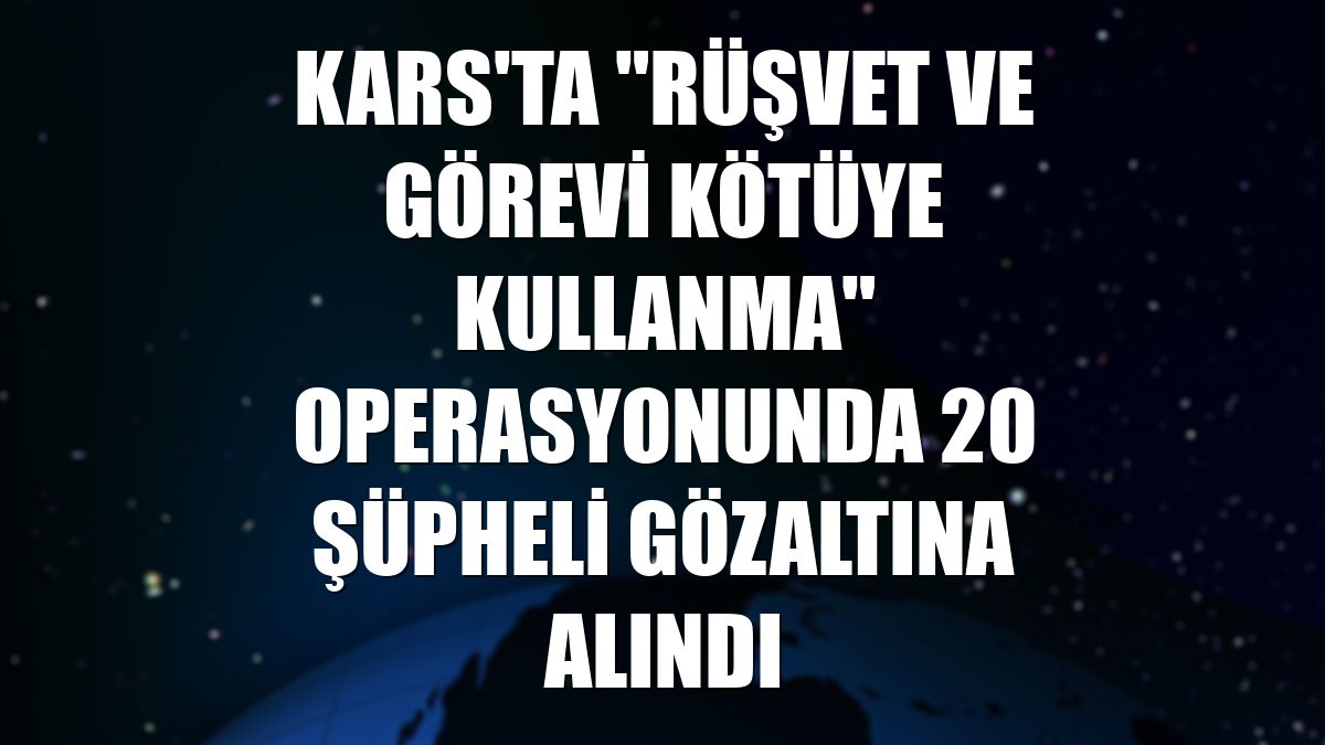 Kars'ta "Rüşvet ve görevi kötüye kullanma" operasyonunda 20 şüpheli gözaltına alındı