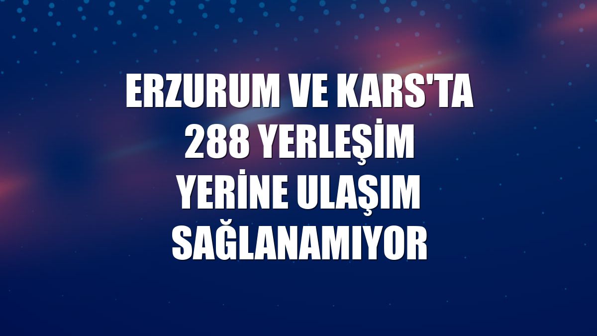 Erzurum ve Kars'ta 288 yerleşim yerine ulaşım sağlanamıyor