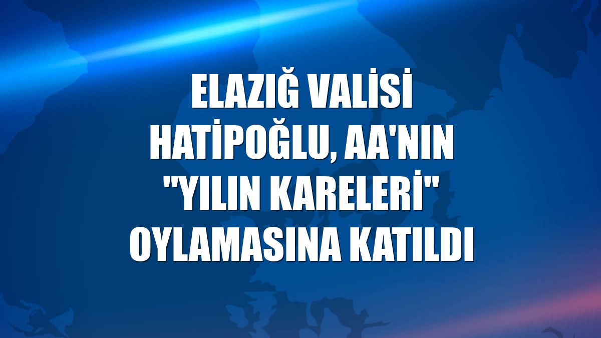 Elazığ Valisi Hatipoğlu, AA'nın "Yılın Kareleri" oylamasına katıldı