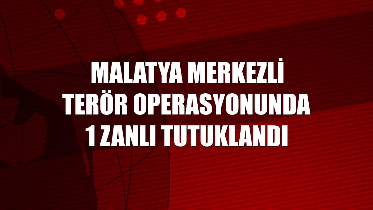 Malatya merkezli terör operasyonunda 1 zanlı tutuklandı