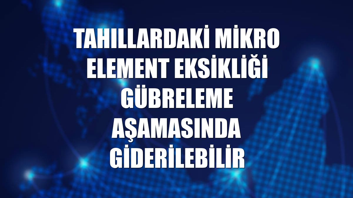 Tahıllardaki mikro element eksikliği gübreleme aşamasında giderilebilir