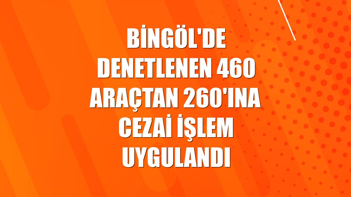 Bingöl'de denetlenen 460 araçtan 260'ına cezai işlem uygulandı