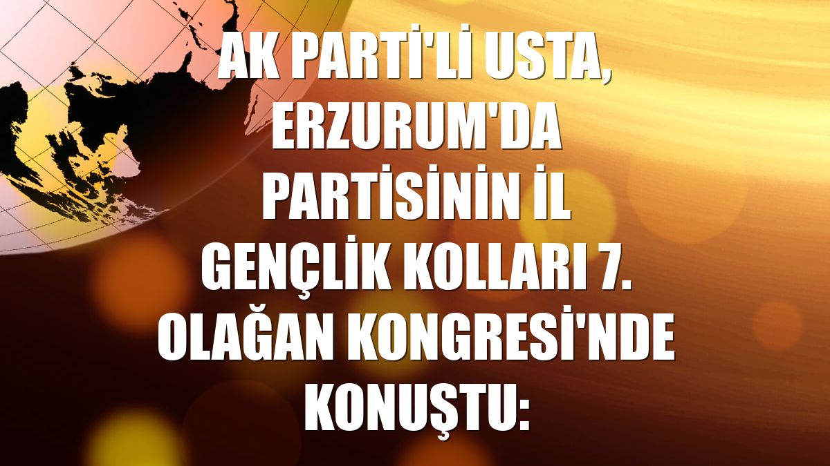 AK Parti'li Usta, Erzurum'da partisinin İl Gençlik Kolları 7. Olağan Kongresi'nde konuştu: