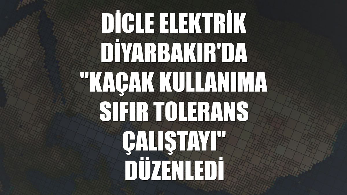 Dicle Elektrik Diyarbakır'da "Kaçak Kullanıma Sıfır Tolerans Çalıştayı" düzenledi