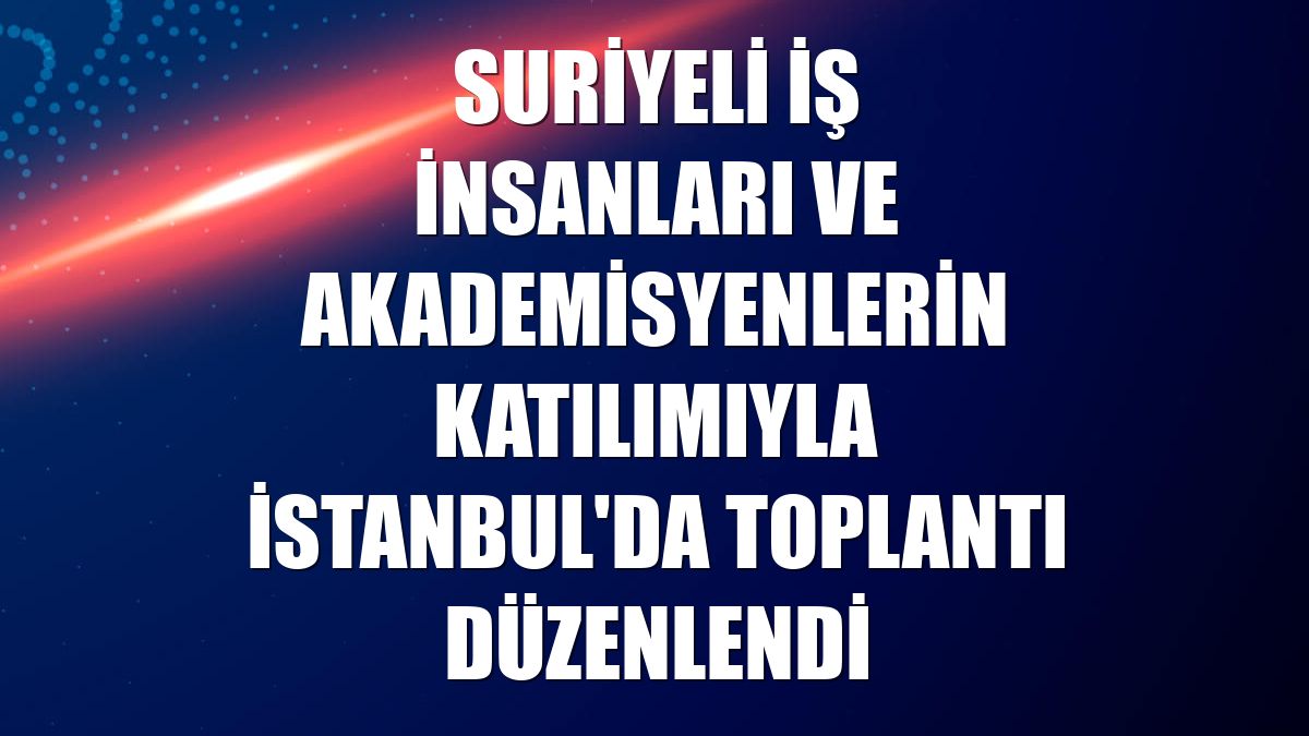 Suriyeli iş insanları ve akademisyenlerin katılımıyla İstanbul'da toplantı düzenlendi