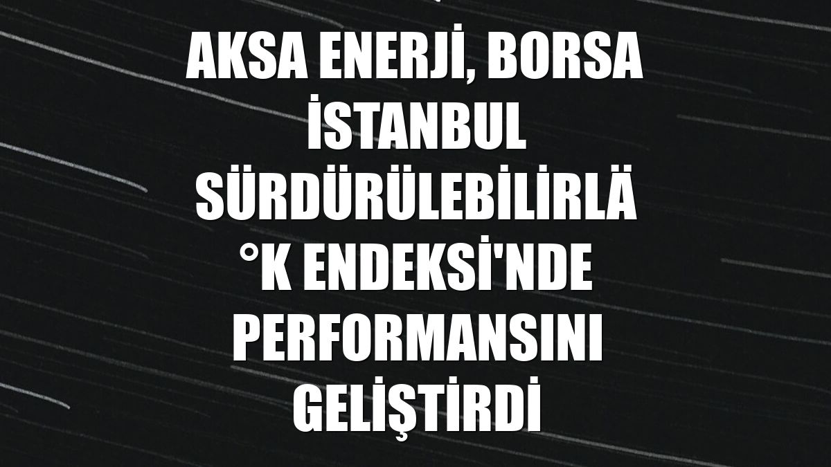 Aksa Enerji, Borsa İstanbul Sürdürülebilirlik Endeksi'nde performansını geliştirdi