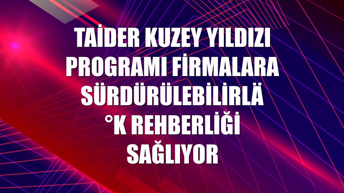 TAİDER Kuzey Yıldızı Programı firmalara sürdürülebilirlik rehberliği sağlıyor