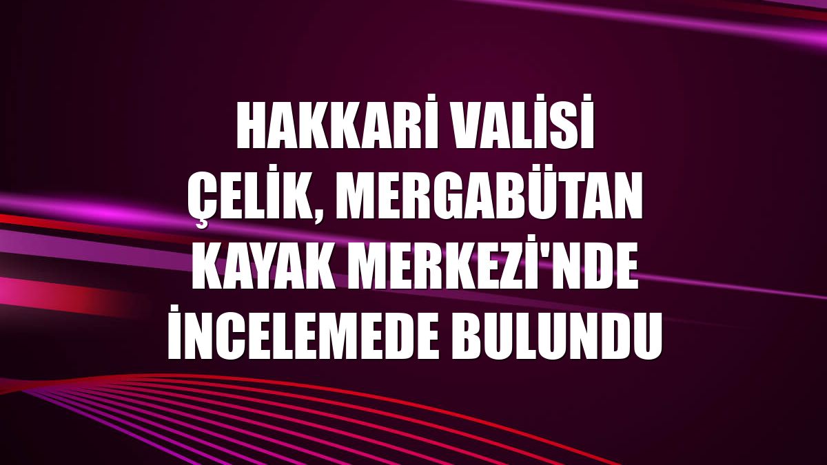 Hakkari Valisi Çelik, Mergabütan Kayak Merkezi'nde incelemede bulundu