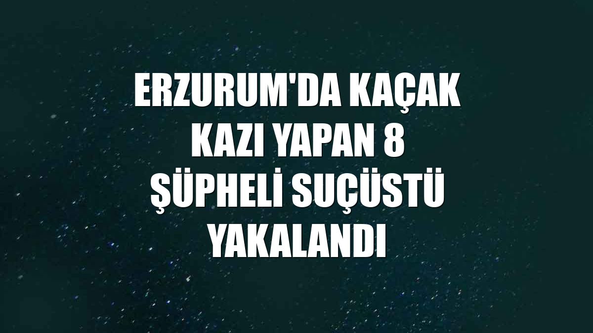 Erzurum'da kaçak kazı yapan 8 şüpheli suçüstü yakalandı