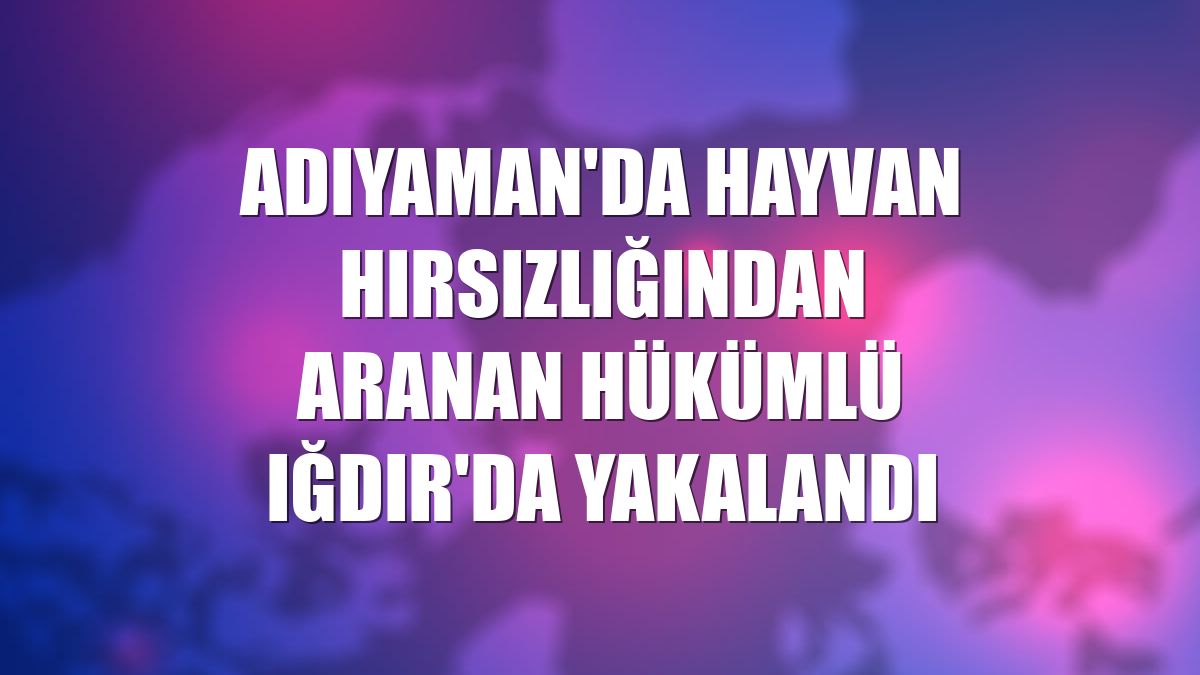 Adıyaman'da hayvan hırsızlığından aranan hükümlü Iğdır'da yakalandı