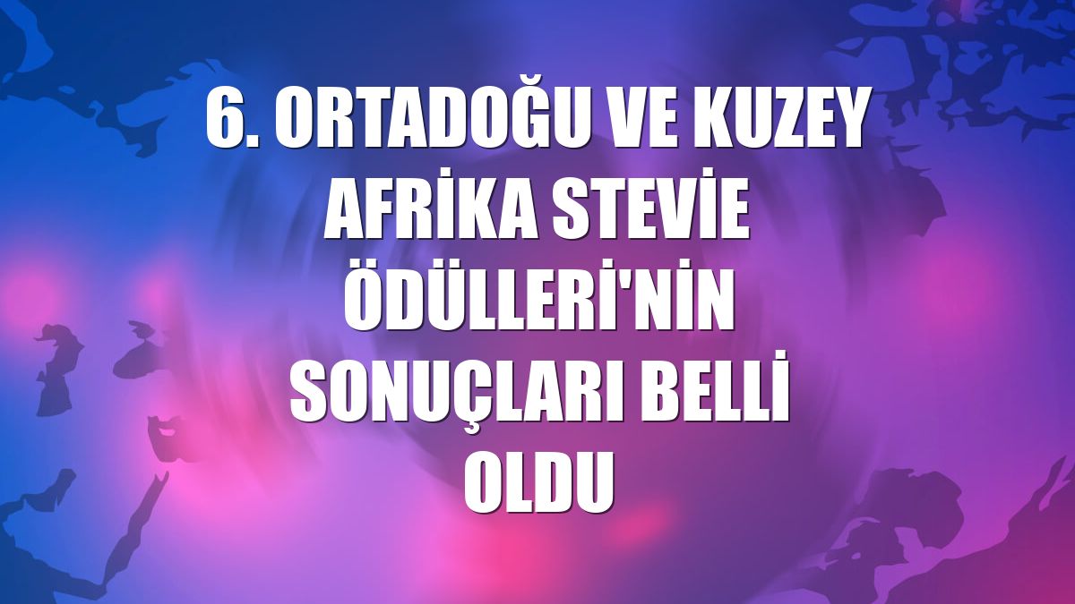 6. Ortadoğu ve Kuzey Afrika Stevie Ödülleri'nin sonuçları belli oldu