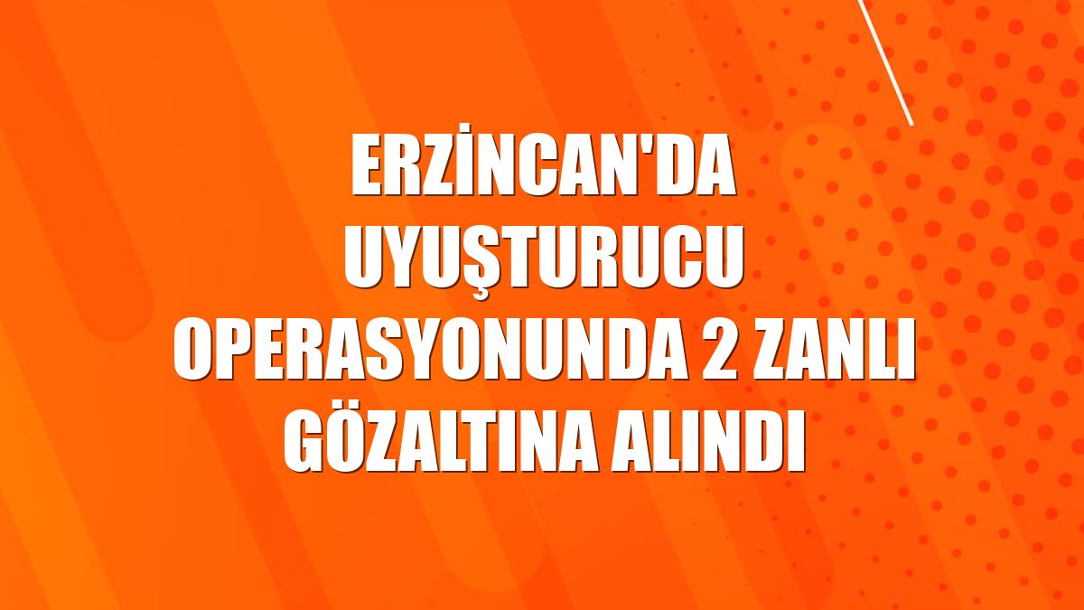 Erzincan'da uyuşturucu operasyonunda 2 zanlı gözaltına alındı