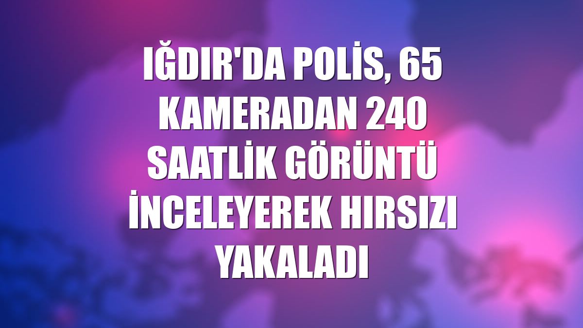 Iğdır'da polis, 65 kameradan 240 saatlik görüntü inceleyerek hırsızı yakaladı