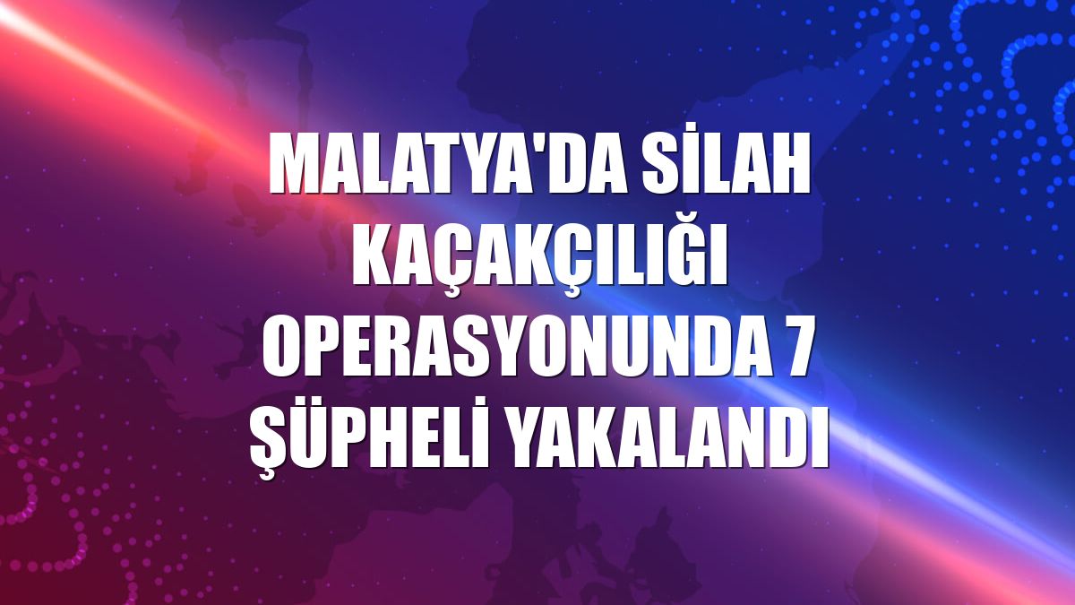 Malatya'da silah kaçakçılığı operasyonunda 7 şüpheli yakalandı