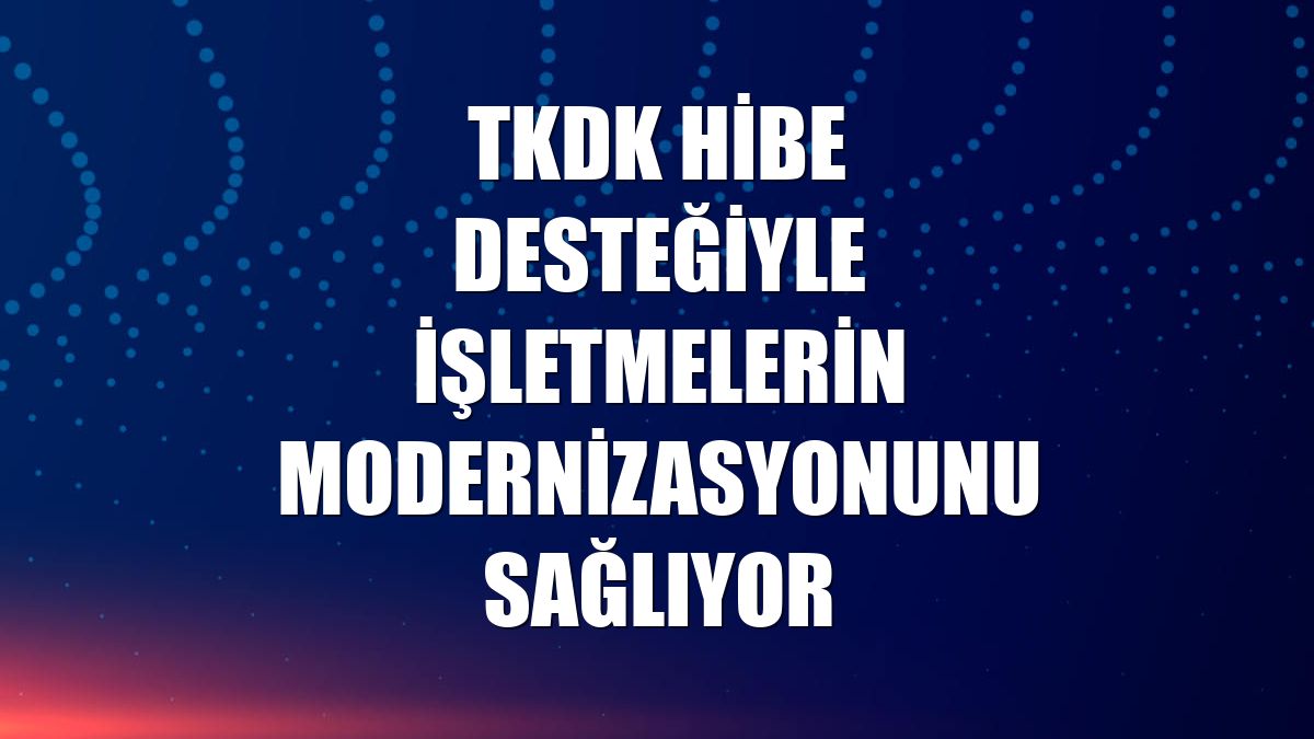 TKDK hibe desteğiyle işletmelerin modernizasyonunu sağlıyor