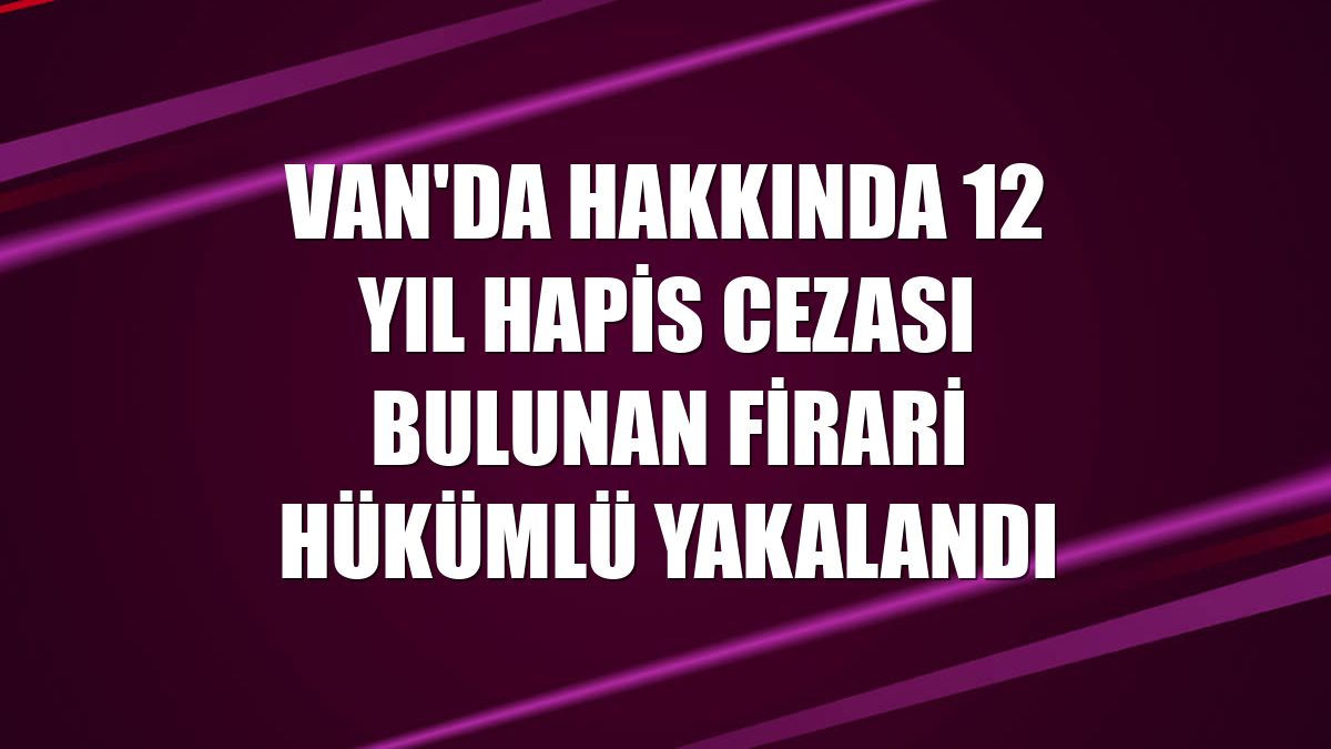 Van'da hakkında 12 yıl hapis cezası bulunan firari hükümlü yakalandı