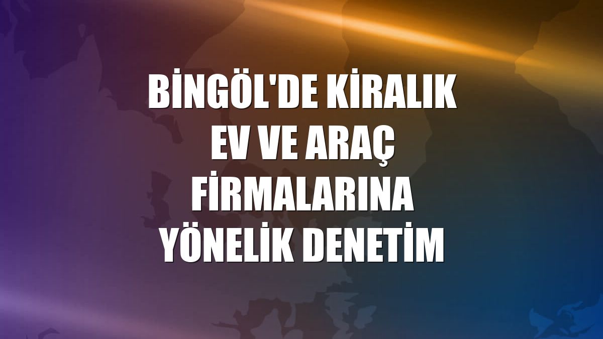 Bingöl'de kiralık ev ve araç firmalarına yönelik denetim