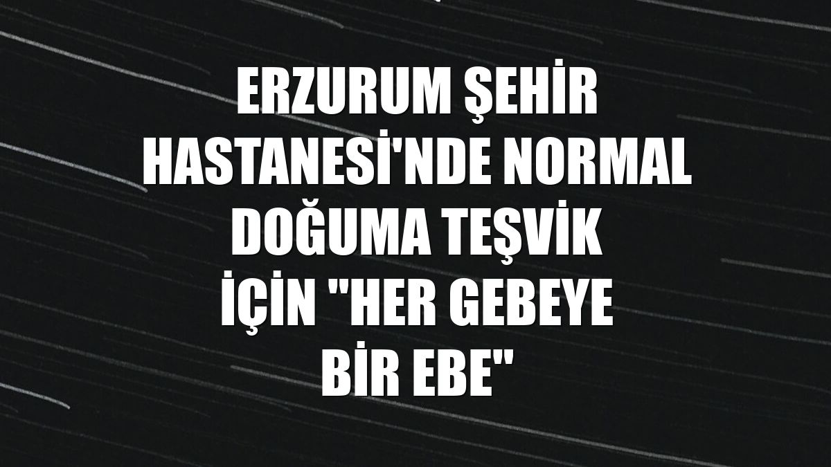 Erzurum Şehir Hastanesi'nde normal doğuma teşvik için "Her gebeye bir ebe"