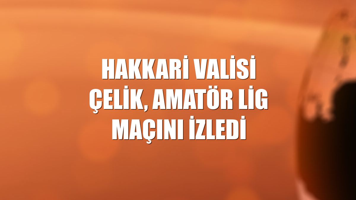 Hakkari Valisi Çelik, amatör lig maçını izledi