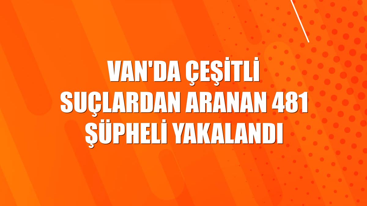 Van'da çeşitli suçlardan aranan 481 şüpheli yakalandı