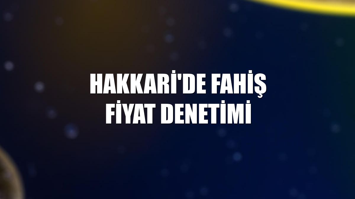 Hakkari'de fahiş fiyat denetimi