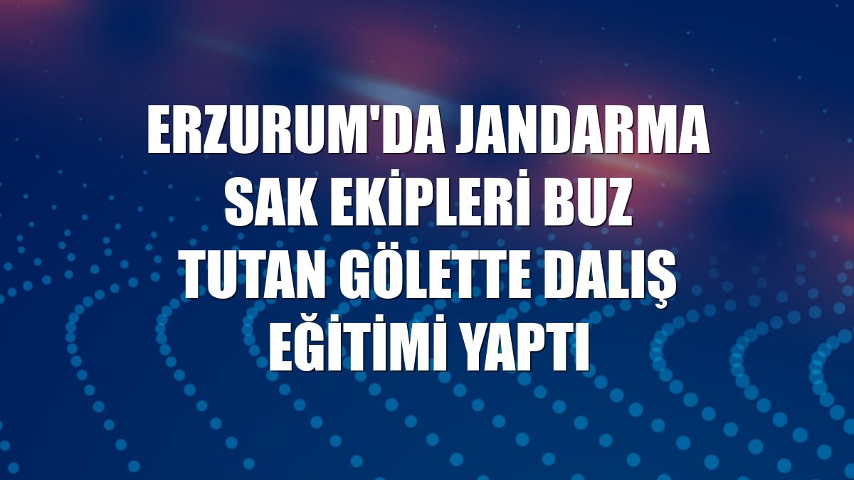 Erzurum'da jandarma SAK ekipleri buz tutan gölette dalış eğitimi yaptı