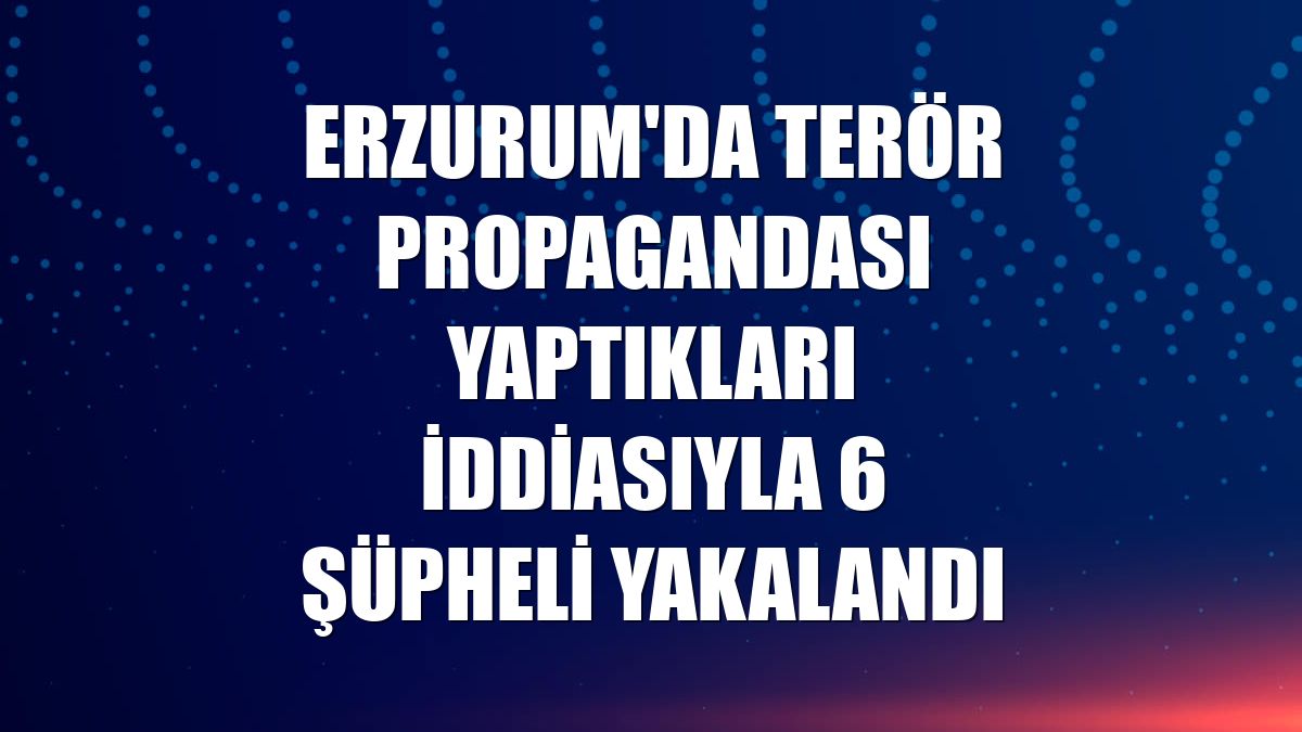 Erzurum'da terör propagandası yaptıkları iddiasıyla 6 şüpheli yakalandı