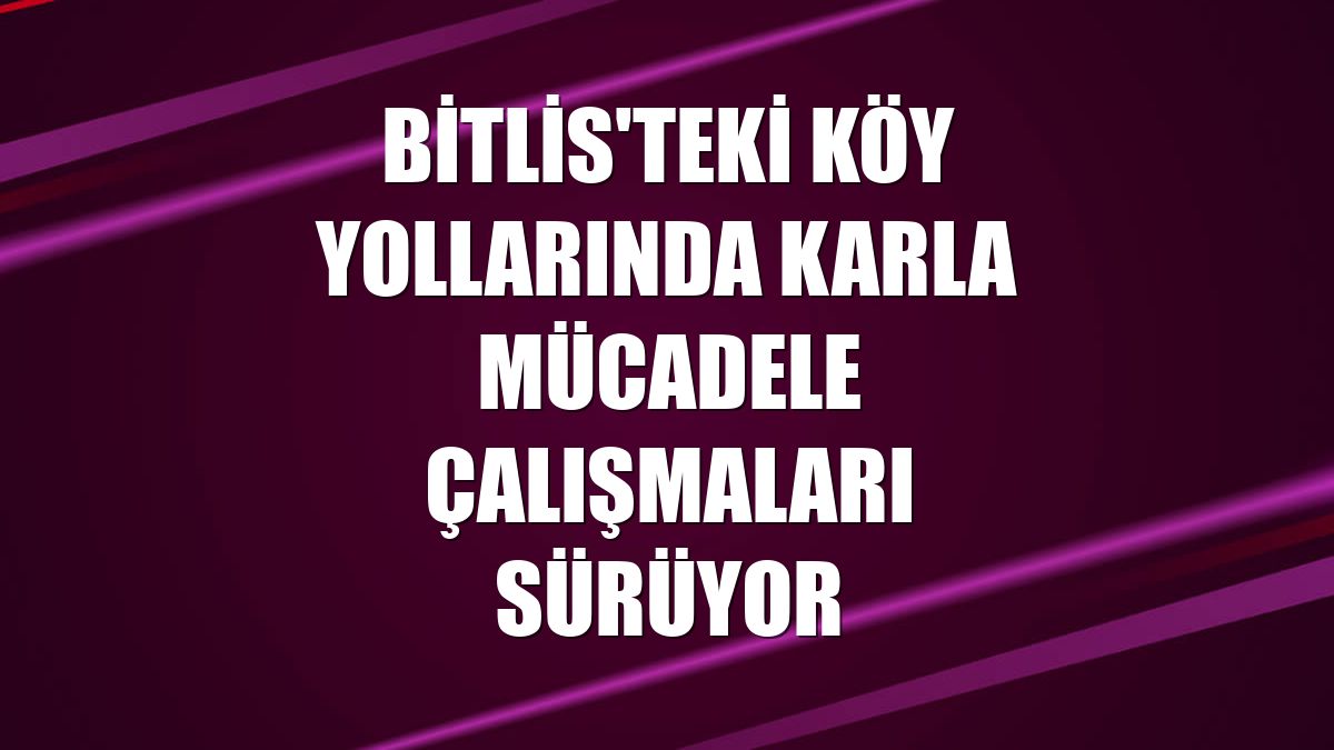 Bitlis'teki köy yollarında karla mücadele çalışmaları sürüyor