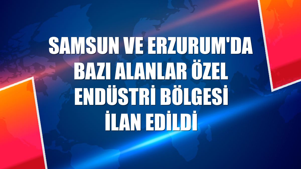 Samsun ve Erzurum'da bazı alanlar özel endüstri bölgesi ilan edildi