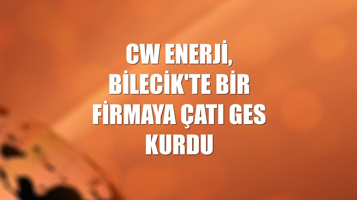 CW Enerji, Bilecik'te bir firmaya çatı GES kurdu