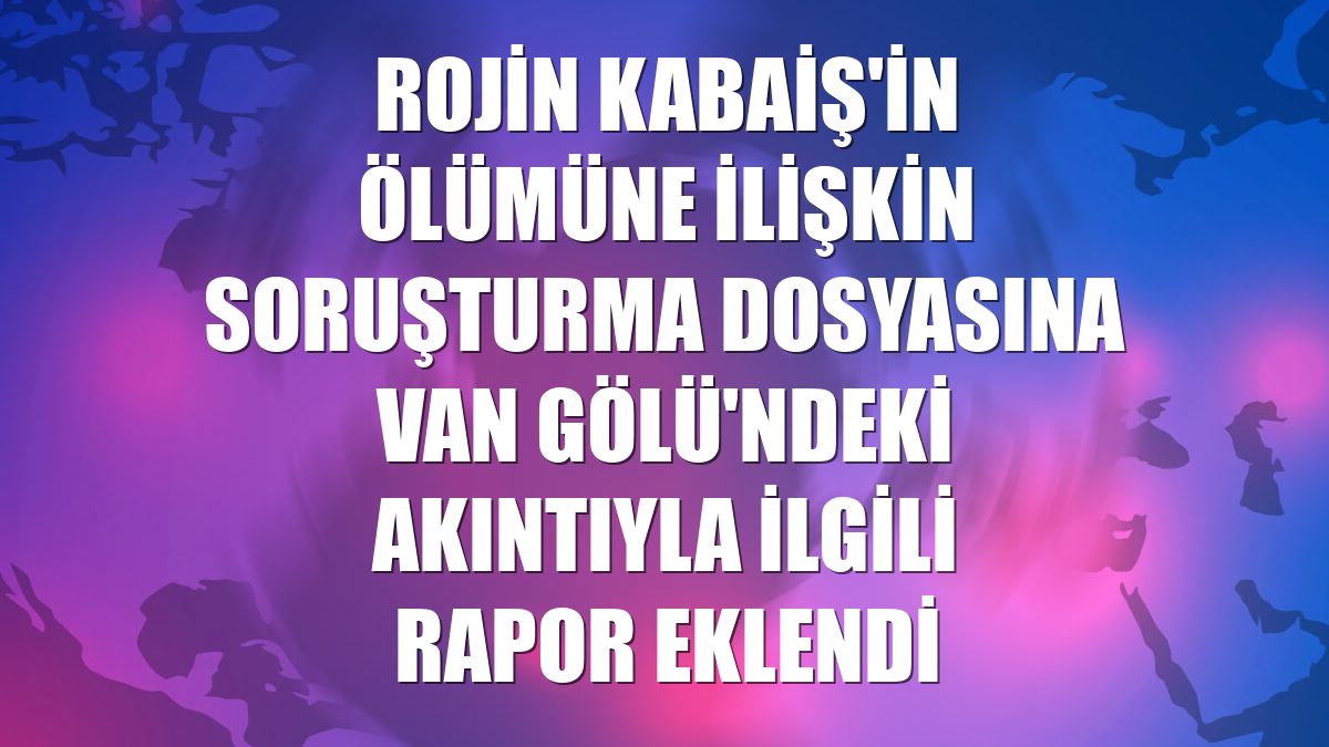 Rojin Kabaiş'in ölümüne ilişkin soruşturma dosyasına Van Gölü'ndeki akıntıyla ilgili rapor eklendi