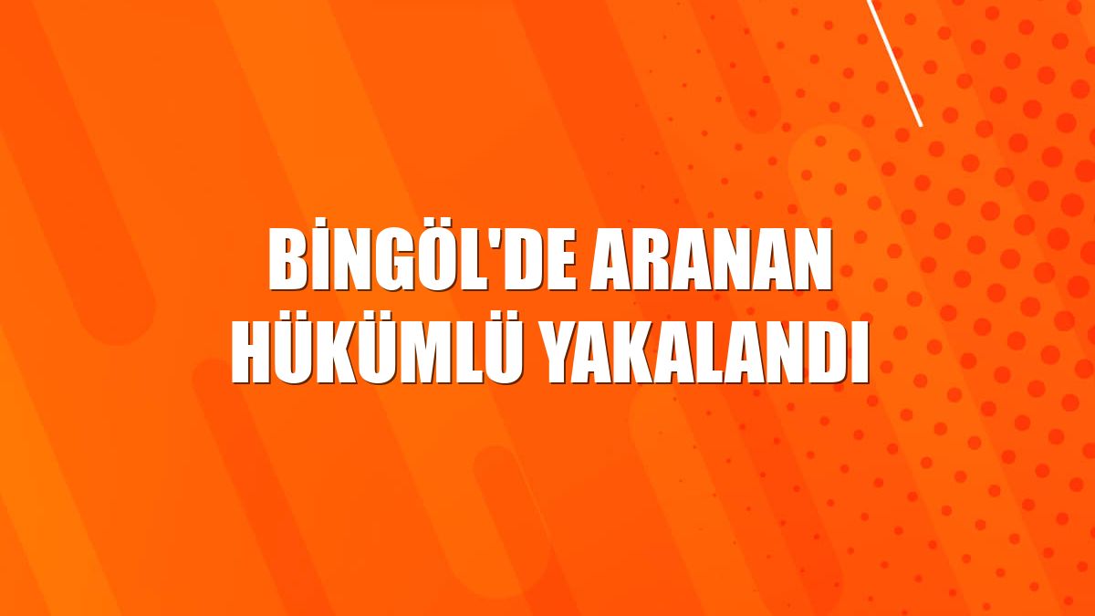 Bingöl'de aranan hükümlü yakalandı