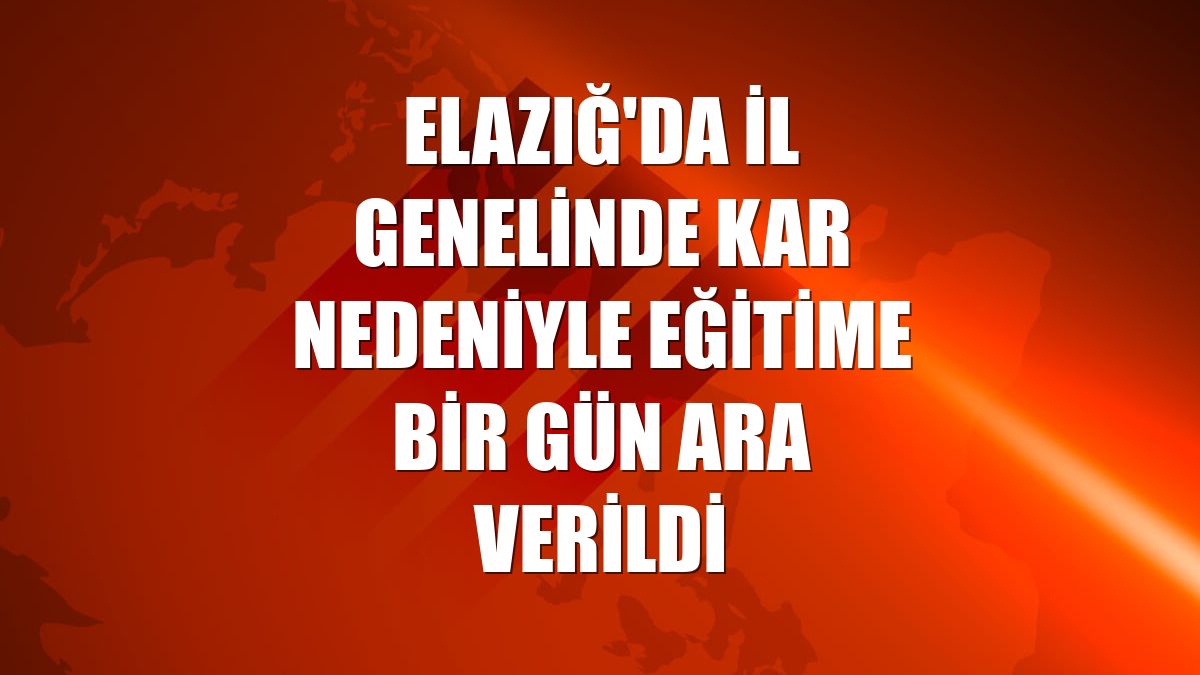 Elazığ'da il genelinde kar nedeniyle eğitime bir gün ara verildi