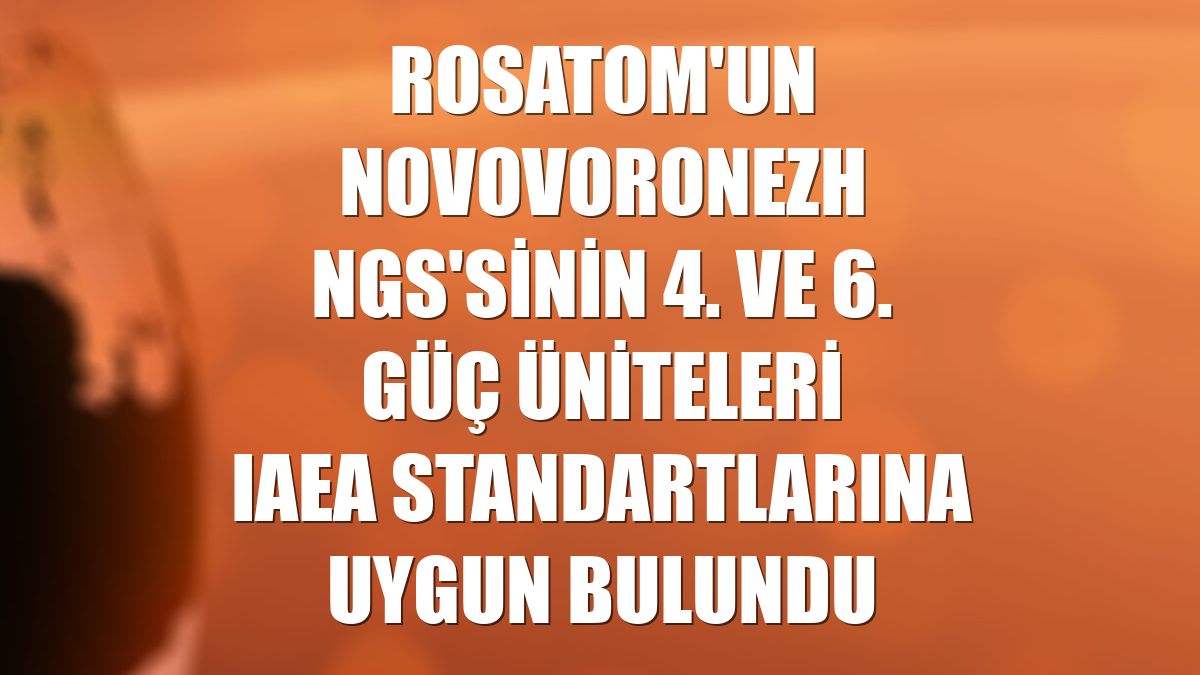 Rosatom'un Novovoronezh NGS'sinin 4. ve 6. güç üniteleri IAEA standartlarına uygun bulundu