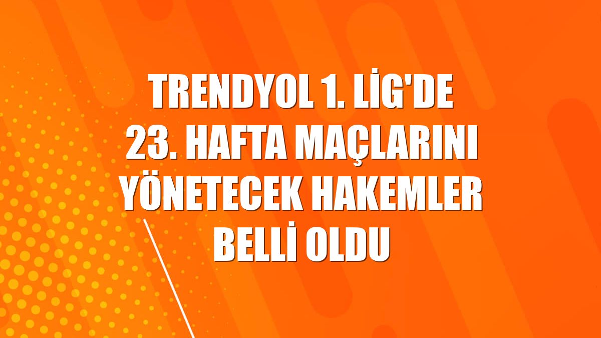 Trendyol 1. Lig'de 23. hafta maçlarını yönetecek hakemler belli oldu