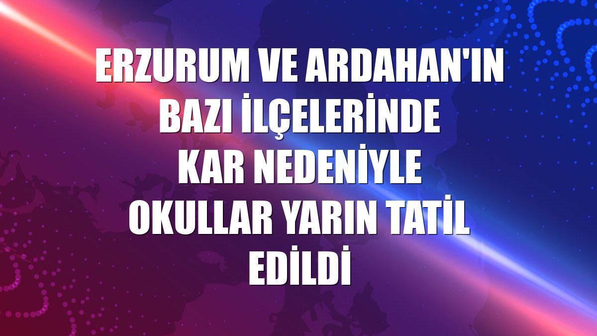 Erzurum ve Ardahan'ın bazı ilçelerinde kar nedeniyle okullar yarın tatil edildi