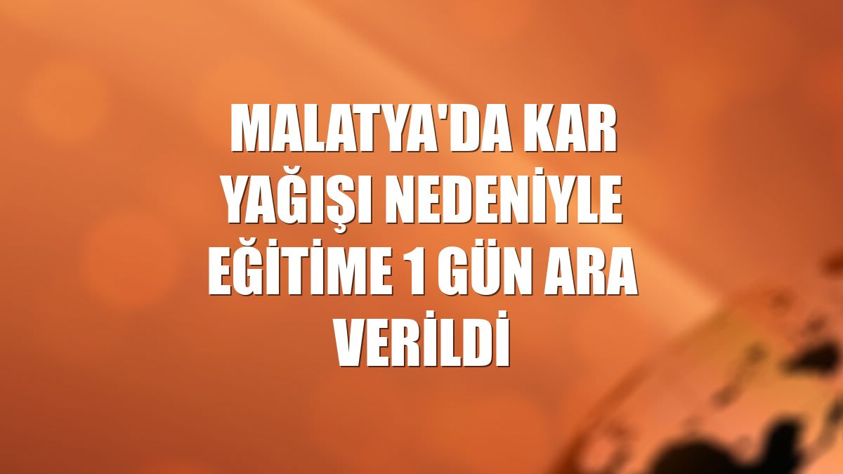 Malatya'da kar yağışı nedeniyle eğitime 1 gün ara verildi