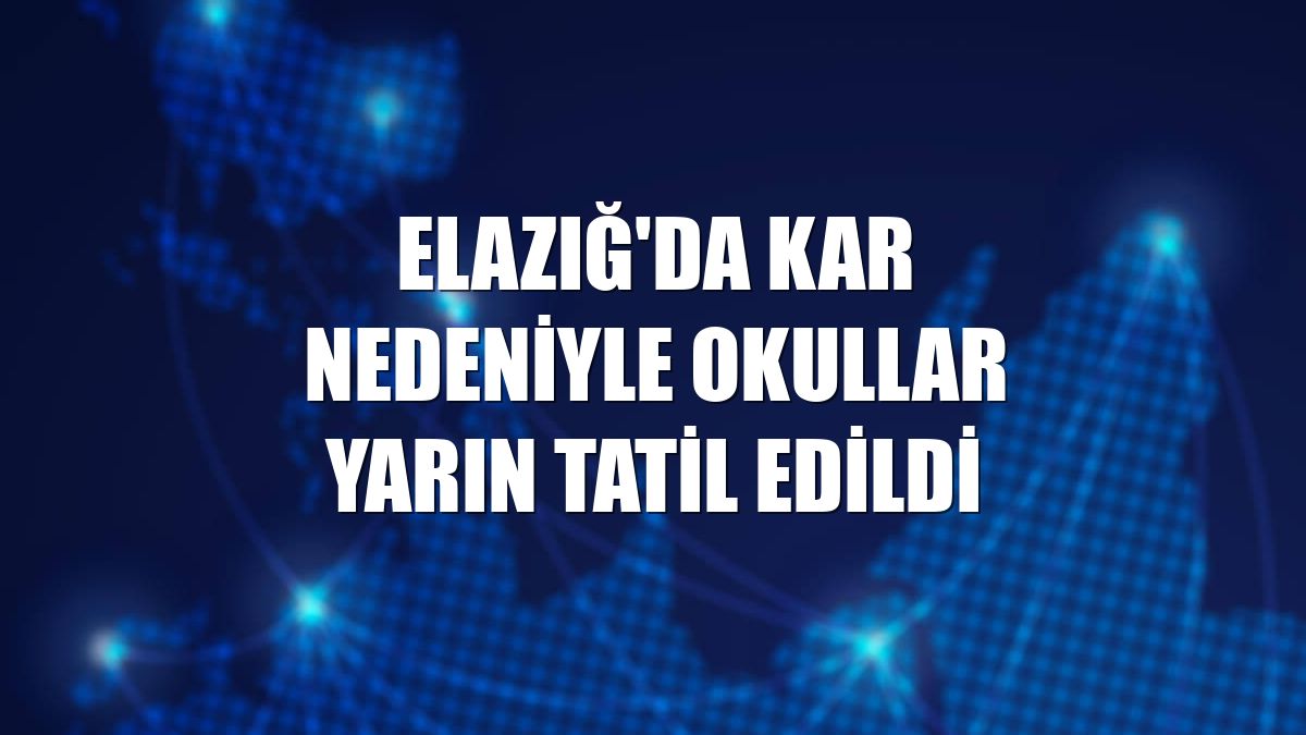 Elazığ'da kar nedeniyle okullar yarın tatil edildi