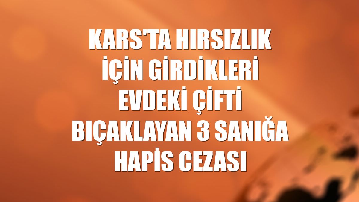 Kars'ta hırsızlık için girdikleri evdeki çifti bıçaklayan 3 sanığa hapis cezası