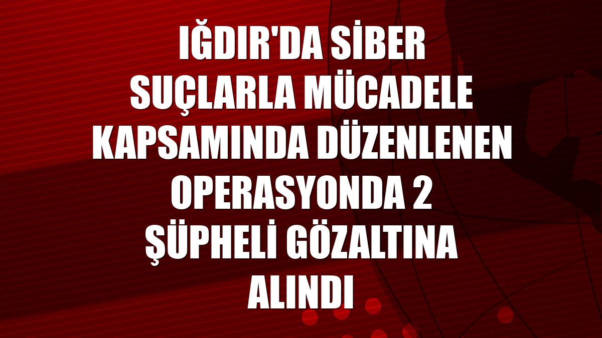 Iğdır'da siber suçlarla mücadele kapsamında düzenlenen operasyonda 2 şüpheli gözaltına alındı