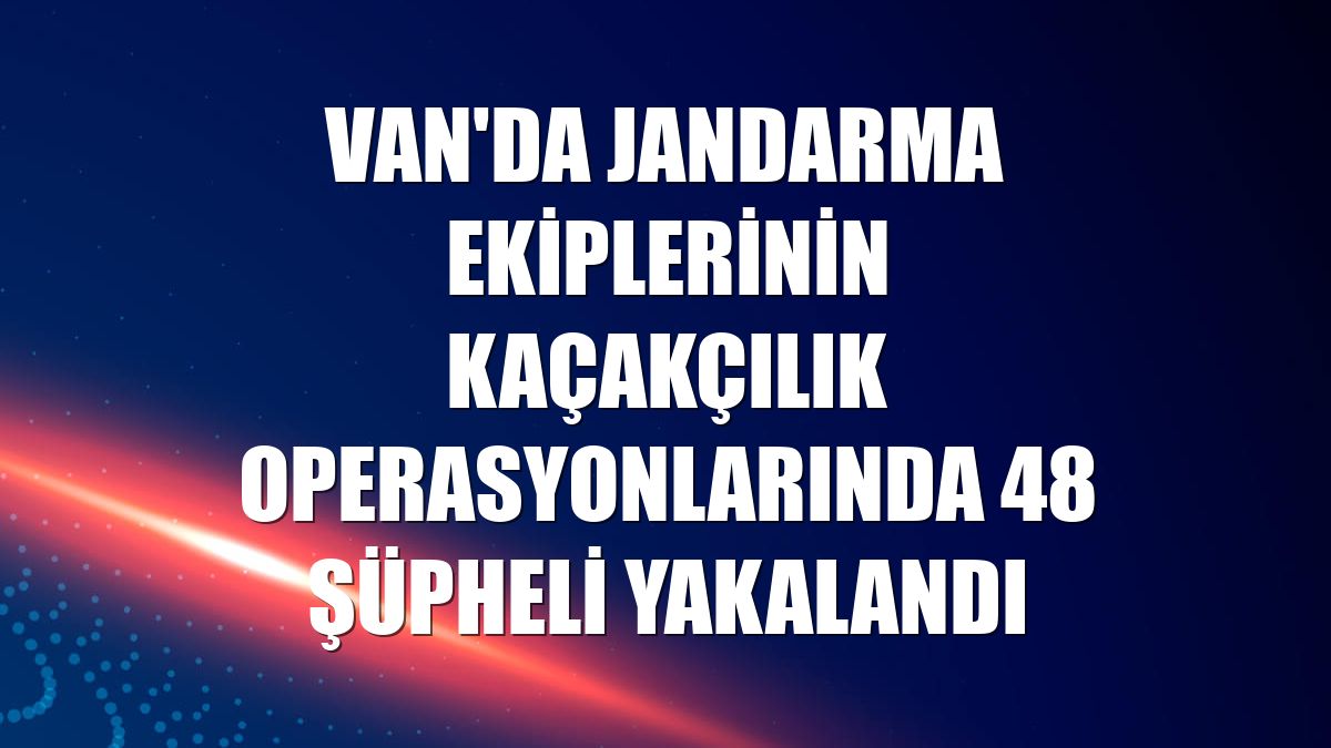 Van'da jandarma ekiplerinin kaçakçılık operasyonlarında 48 şüpheli yakalandı