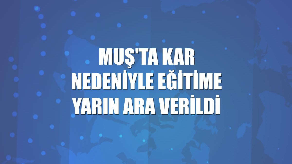 Muş'ta kar nedeniyle eğitime yarın ara verildi