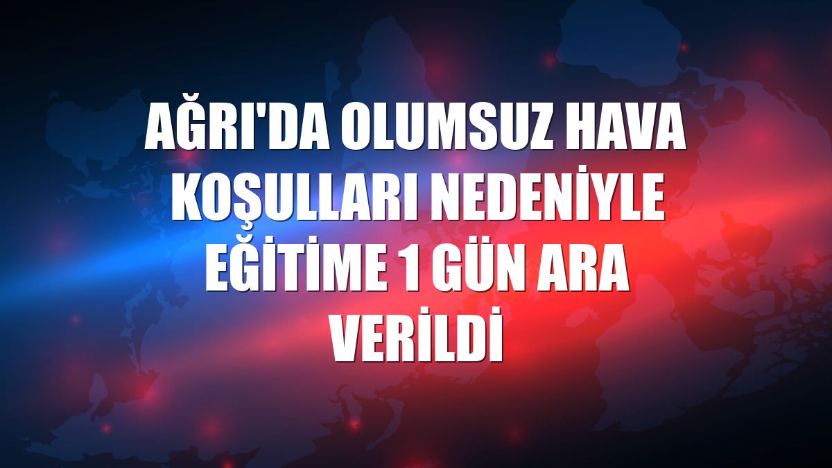 Ağrı'da olumsuz hava koşulları nedeniyle eğitime 1 gün ara verildi