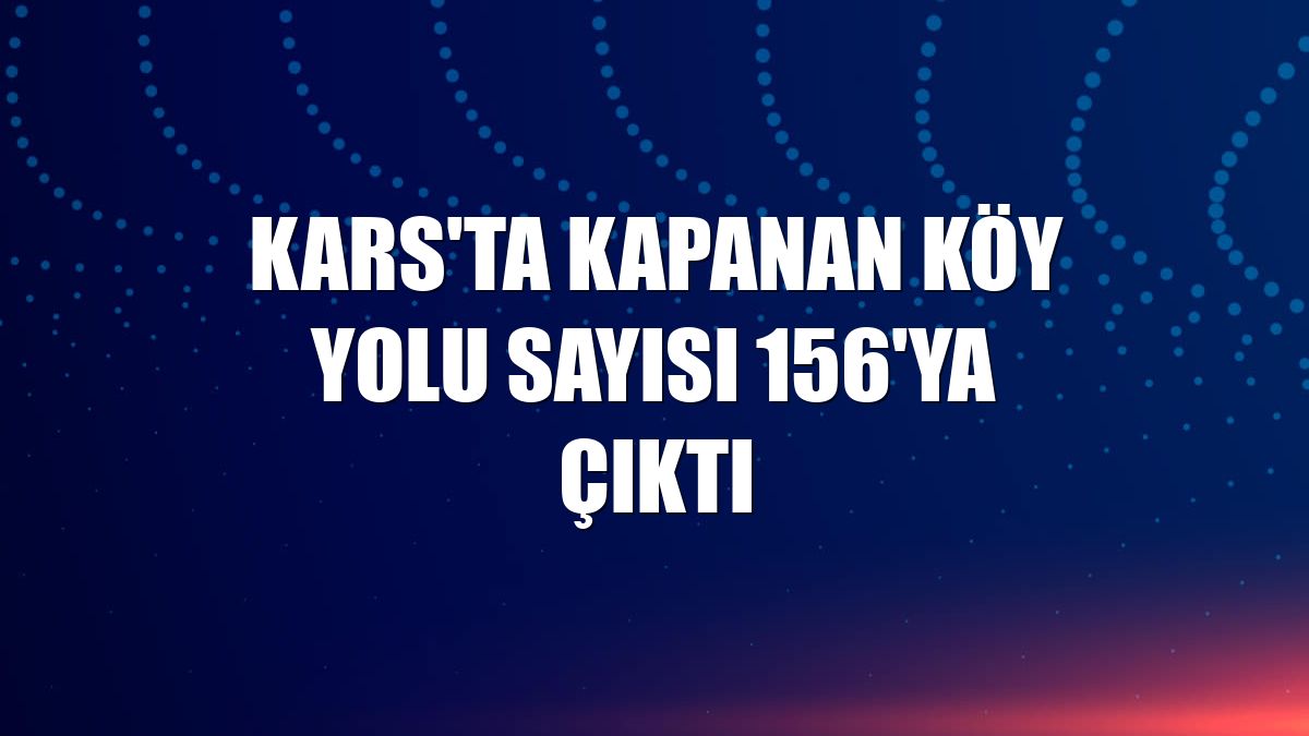 Kars'ta kapanan köy yolu sayısı 156'ya çıktı